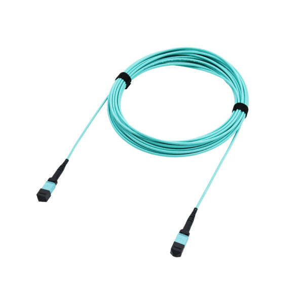 Fiber Optic Patch Cable|Fiber Optic Patchcord MTP-MTP F to F 24 Cores Type B Multimode 10G OM3 Corning Elite Low Loss ≤0.35dB 3.0mm Flame Retardant LSZH 1m (3ft)