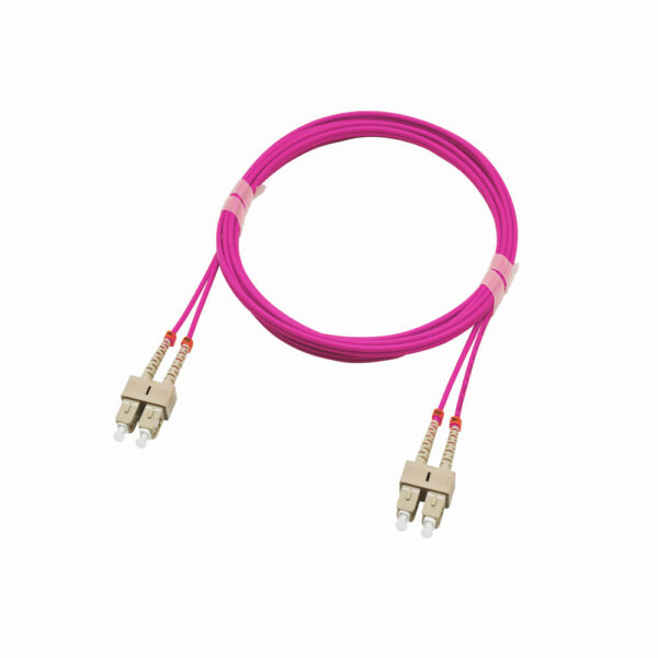 Fiber Optic Patch Cable|Fiber Optic Patchcord SC/PC-SC/PC Multimode OM4 Corning 50/125um Duplex 2.0mm OFNR Riser 5m(16.5ft)