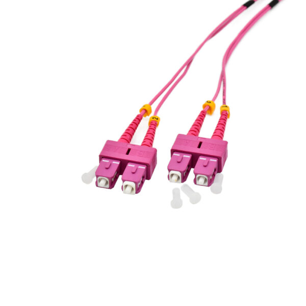 Fiber Optic Patch Cable|Fiber Optic Patchcord SC/PC-SC/PC Multimode OM4 Corning 50/125um Duplex 2.0mm OFNR Riser 5m(16.5ft) - Image 4