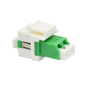 Fiber Optic Keystone Jack Adapter|Coupler LC/APC Duplex Single Mode OS2 Green