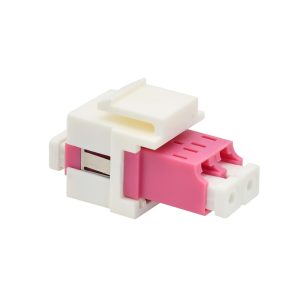 Fiber Optic Keystone Jack Adapter|Coupler LC/PC Duplex Multimode OM4 Violet