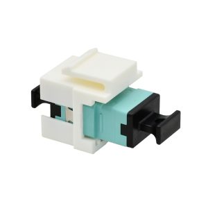 Fiber Optic Keystone Jack Adapter|Coupler MPO/PC 8/12/24 Cores Multimode OM3 Aqua Key Up/Key Up