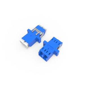 Fiber Optic Adapter|Mating Sleeve LC/UPC Duplex Single Mode OS2 Flange Long Ear Blue