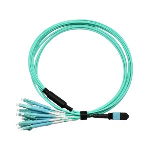 Fiber Optic Patch Cable|Fiber Optic Patchcord MPO-LC/UPC Female 12 Cores Type B Multimode 10G OM3 Corning Low Loss 0.35dB Max 3.0mm OFNP Plenum 3m (10ft)