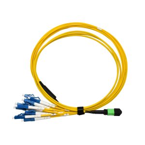 Fiber Optic Patch Cable|Fiber Optic Patchcord MPO-LC/UPC Female 12 Cores Type B Single Mode OS2 Corning G657A1 Low Loss 0.35dB Max 3.0mm OFNP Plenum 3m (10ft)
