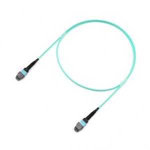 Fiber Optic Patch Cable|Fiber Optic Patchcord US Conec MTP-MTP M to M 12 Cores Type B Multimode 10G OM3 Corning Elite Low Loss 0.35dB Max 3.0mm OFNP Plenum 1m (3ft)