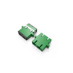Fiber Optic Adapter|Mating Sleeve SC/APC Duplex Single Mode OS2 Flange Long Ear Green