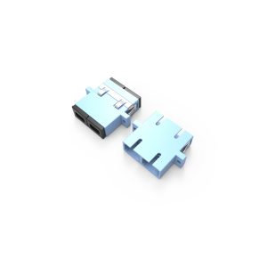 Fiber Optic Adapter|Mating Sleeve SC/PC Duplex Multimode OM3 Flange Long Ear Aqua