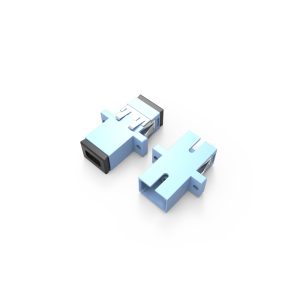Fiber Optic Adapter|Mating Sleeve SC/PC Simpiex Multimode OM3 Flange Long Ear Aqua