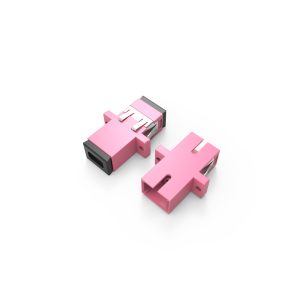 Fiber Optic Adapter|Mating Sleeve SC/PC Simplex Multimode OM4 Flange Long Ear Erika Violet