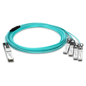 AOC Cable|Active Optical Breakout Cable Cisco Compatible 100G QSFP28 to 4x25G SFP28 OM3 15meters(50ft)